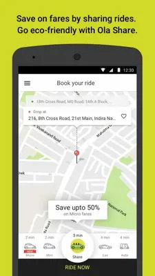 OlaCabs android App screenshot 1